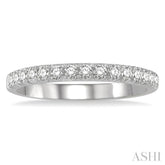 1/3 Ctw 15Stones Round Cut Diamond Wedding Band in 14K White Gold